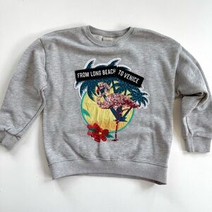 Zara "From Long Beach To Venice” Long Sleeve Pullover Sweatshirt Girl's Size 8